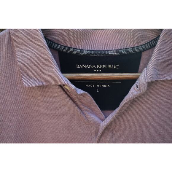 Banana Republic Men’s Polo Shirt – Heathered Mauve Purple – Size L - Picture 2 of 3